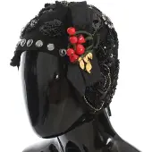 Dolce&Gabbana Black Crystal Gold Cherries broche dameshoed
