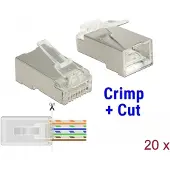 DeLOCK RJ45 Crimp+Cut Plug Cat.6 STP 20 pieces