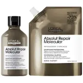 L'Oréal Absolut Repair Molecular Shampoo Refill Set - 300+500ml