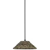 PR Home buiten hanglamp LIS, bruin, stekker, Ø 27 cm Lisen, bruin / roest, Woon-/ Eetkamer, Kunststof