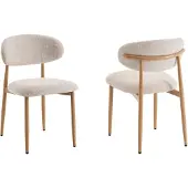 Furnihaus Eetkamerstoelen Celia Beige Naturel Santi Set van 2