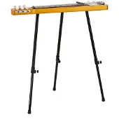 Gear4Music Lap Steel Guitar Slide and Stand by Gold