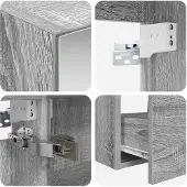 vidaXL Badkamermeubel Set 5 st Grijs Sonoma Bewerkt hout en glas