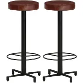Prolenta Maison Exclusive - 2 barkrukken, 76 cm hoog, van echt leer
