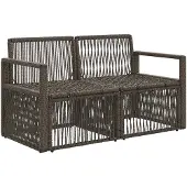 vidaXL Tuin Sofa 2-Aantal zitplaatsen Grijs poly rattan