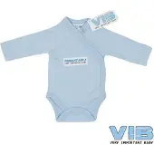 Vib - Rompertje Prematuur Luxe Katoen - Blauw - Babykleertjes - romper - rompertjes - rompertjes met tekst - baby cadeau - baby aankondiging - overslagromper