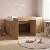 Prolenta Maison Exclusive - Stapelbed met bureau voor kinderen, uitvoering: ambachtseik