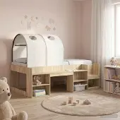 Prolenta Maison Exclusive - Slaaptunnel voor kinderbedden, 2 stuks, wit, polyester