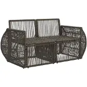 vidaXL Tuin Sofa 2-Aantal zitplaatsen Grijs poly rattan