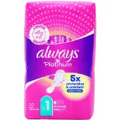 Always Platinum Normal Sanitary Pads with Wings 30 stk.