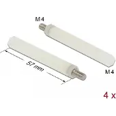 DeLOCK afstandhouder M4 x M4, zeshoekig, binnen/buiten, 57 mm, naturel, 4 stuks