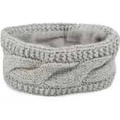 StyleBREAKER Dames Hoofdband Gebreid met Pailletten & Fleece Voering - Lichtgrijs
