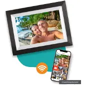Pora&co 10 inch Digitale Fotolijst Zwart Hout met Wifi & Frameo App