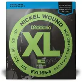 D'Addario EXL165-5 Nickel Wound 5 String Bass Custom Light 45-135 Long Scale