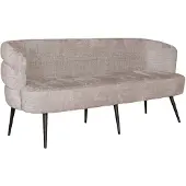 Lizzely Garden & Living Eetkamerbank met armleuning Quinn 180cm grijs chenille eetbank