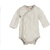 Playshoes Romper wrap body - Wit grijs gestreept