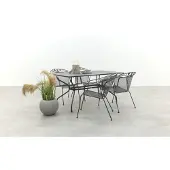 Royal Garden Elegance stapelbare tuinset strekmetaal 160x90 cm.