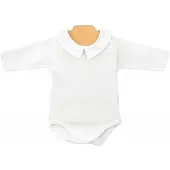 Babidu Romper 1185 wit, met kraagje, lange mouw | 12 maanden | maat 80