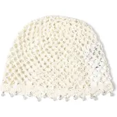 Gina Tricot Crochet beaniemutsen Wit ONESIZEDames