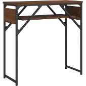 vidaXL Wandtafel met schap 75x30x75 cm bewerkt hout bruin eikenkleur