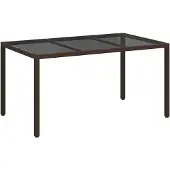 Syfax Tuinstafel Bruin 150 x 90 x 75 cm poly rattan
