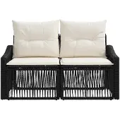 vidaXL Tuin Sofa 2-Aantal zitplaatsen Zwart poly rattan