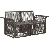 vidaXL Tuin Sofa 2-Aantal zitplaatsen Grijs poly rattan