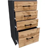 Matkam Rob - Komode - 45cm - 4 Lades - Grafiet-Wotan