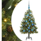 vidaXL Kunstmatige Scharnierende Kerstboom met Kegels Groen 120 cm