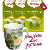 Yogi tea Morning Energy Bio - 3 pakjes - inclusief limited edition mok