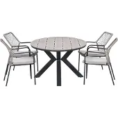 Garden Impressions Ross tuinset sand 5-delig - Tulli tuintafel 180x115 cm