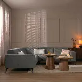 Livin24 Scandinavische hoekbank Vegas antraciet stof gemêleerd links/rechts