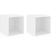 vidaXL Wandkasten 2 st 37x37x37 cm bewerkt hout wit