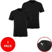 Puma Heren T-Shirt 2-Pack - Maat XXL - Zwart - Basic Shirts Heren - 100% Katoen - Regular Fit - Crew Neck - Sportief Casual Shirt