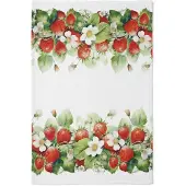 Ambiente Theedoek Juicy Strawberries wit rood 70x50cm