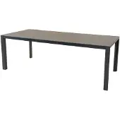Lesli Living Geneva - Eettafel 220x100 cm - Antraciet - Geschikt voor 6 personen