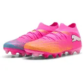 Puma Future 9 Match Gras / Kunstgras Voetbalschoenen (MG) Felroze Blauw Geel