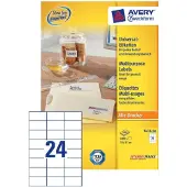 Avery witte etiketten QuickPeel formaat 70 x 37 mm (b x h) 4.800 stuks 24 per blad doos van 200 blad