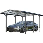 GFP Carport 2,85x5,05m Carport, antraciet, Incl. Regengoot