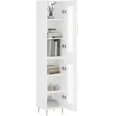 vidaXL Hoge kast 34,5x34x180 cm bewerkt hout wit