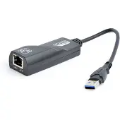 Gembird USB-A naar RJ45 Gigabit Ethernet LAN adapter - USB3.0 - CAT6 / zwart - 0,10 meter