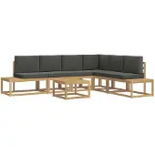 vidaXL Buiten bank set 5 Stuk Wit en antracietkleurig Polyester