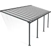 Canopia Palram | - Terrasoverkapping Olympia - Helder - Donkergrijs 739x294cm
