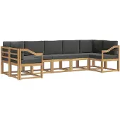 vidaXL Buiten bank set 7 st Wit en antracietkleurig