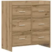 vidaXL Dressoir Artisanaal eiken 75 x 33 x 80 cm Bewerkt hout