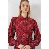 Bigdart Geklede Midi Shirtjurk met Knoopsluiting