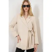 Big Dart Lange Striksluiting Sjaalkraag Blazer