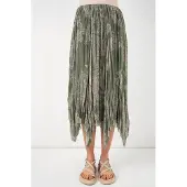 Big Dart Hoge Taille A-Lijn Midi Rok in Paisleyprint