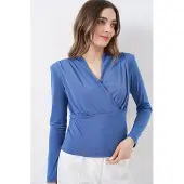 Big Dart V-hals Drapé Blouse