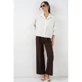 Big Dart Oversized Lange Mouw Geprinte Shirt met Zak